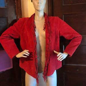 Red dialogue suede jacket size L